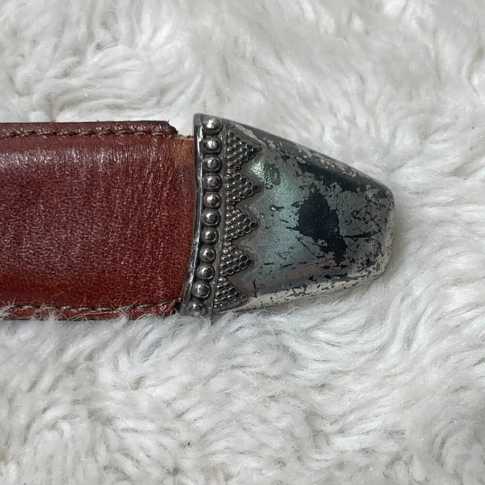 Vintage Brighton Women's Brown Leather Belt Size Medium